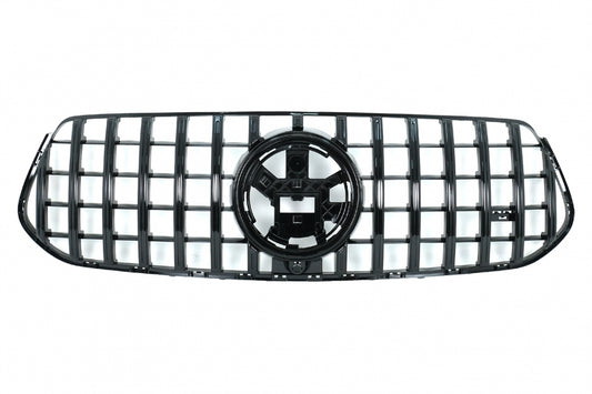 Front Central Grille GT-R Panamericana All Black for Mercedes GLE W167 V167 C167 (2019–06.2023)