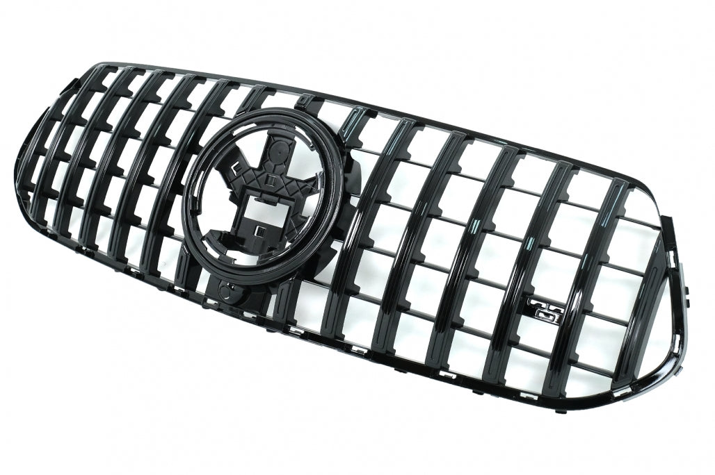 Front Central Grille GT-R Panamericana All Black for Mercedes GLE W167 V167 C167 (2019–06.2023)