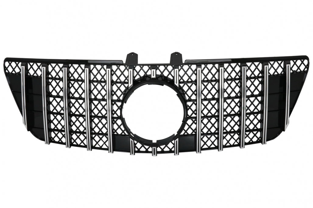 Front Central Grille GT-R Panamericana Black Chrome for Mercedes ML W164 Facelift (2008–2011)