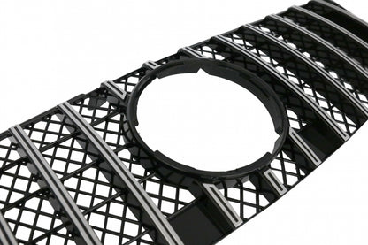 Front Central Grille GT-R Panamericana Black Chrome for Mercedes ML W164 Facelift (2008–2011)