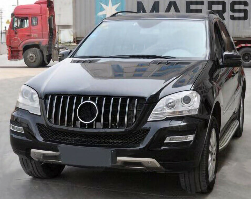 Front Central Grille GT-R Panamericana Black Chrome for Mercedes ML W164 Facelift (2008–2011)