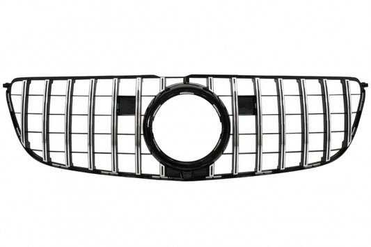Front Central Grille GTR Design Black Chrome for Mercedes GLS X166 Facelift (2016–2018)