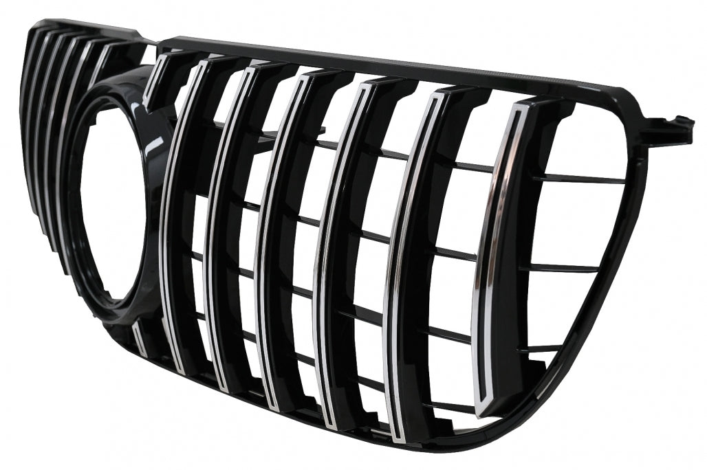 Front Central Grille GTR Design Black Chrome for Mercedes GLS X166 Facelift (2016–2018)