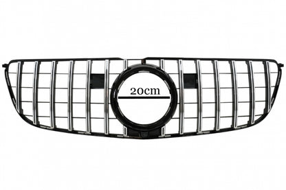 Front Central Grille GTR Design Black Chrome for Mercedes GLS X166 Facelift (2016–2018)