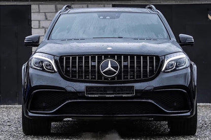 Front Central Grille GTR Design Black Chrome for Mercedes GLS X166 Facelift (2016–2018)