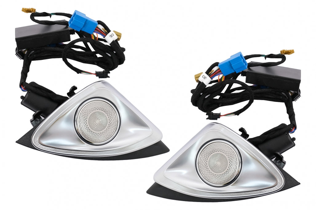 Front Door Rotary Tweeters with LED Ambient Lighting for Mercedes C-Class W205 Facelift (2018–2020)