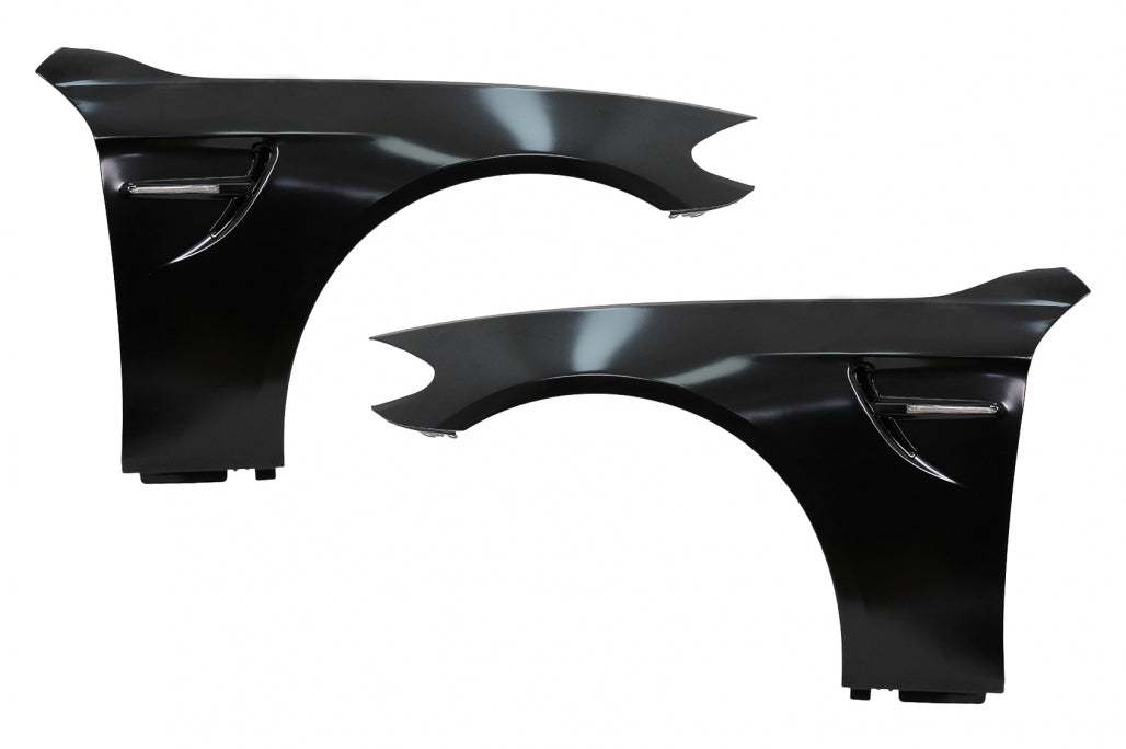 Front Fenders M4 Style with LED Vents for BMW 5 Series F10 F11 G30 Conversion (2010–2017)