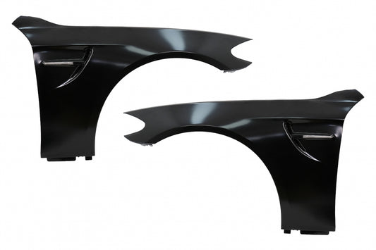 Front Fenders M4 Style with LED Vents for BMW 5 Series F10 F11 G30 Conversion (2010–2017)