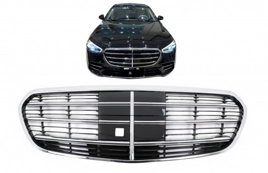 Front Grille Chrome Black for Mercedes S-Class W223 Limousine (2020-up)