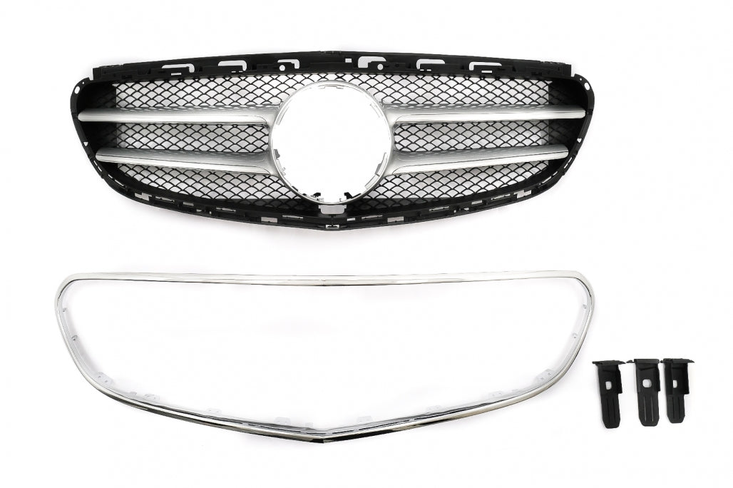 Front Grille Chrome Design with 360 Camera Support for Mercedes E-Class W212 S212 Facelift (2013–2016)