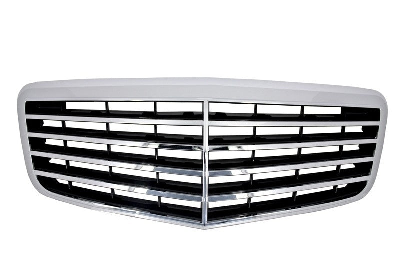 Front Grille Chrome Single Frame Design for Mercedes E-Class W211 Facelift (2006–2009)
