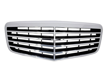 Front Grille Chrome Single Frame Design for Mercedes E-Class W211 Facelift (2006–2009)