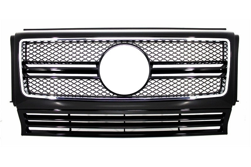 Front Grille G65 Design Piano Black Chrome for Mercedes G-Class W463 (1990–2012)