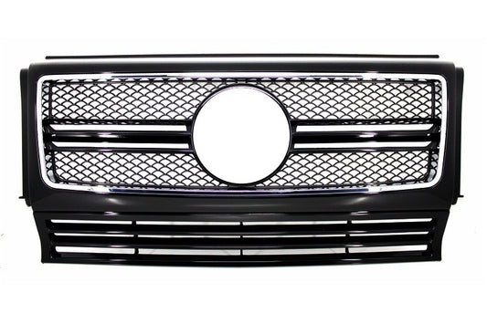 Front Grille G65 Design Piano Black Chrome for Mercedes G-Class W463 (1990–2012)