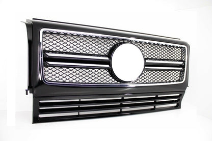 Front Grille G65 Design Piano Black Chrome for Mercedes G-Class W463 (1990–2012)
