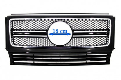 Front Grille G65 Design Piano Black Chrome for Mercedes G-Class W463 (1990–2012)
