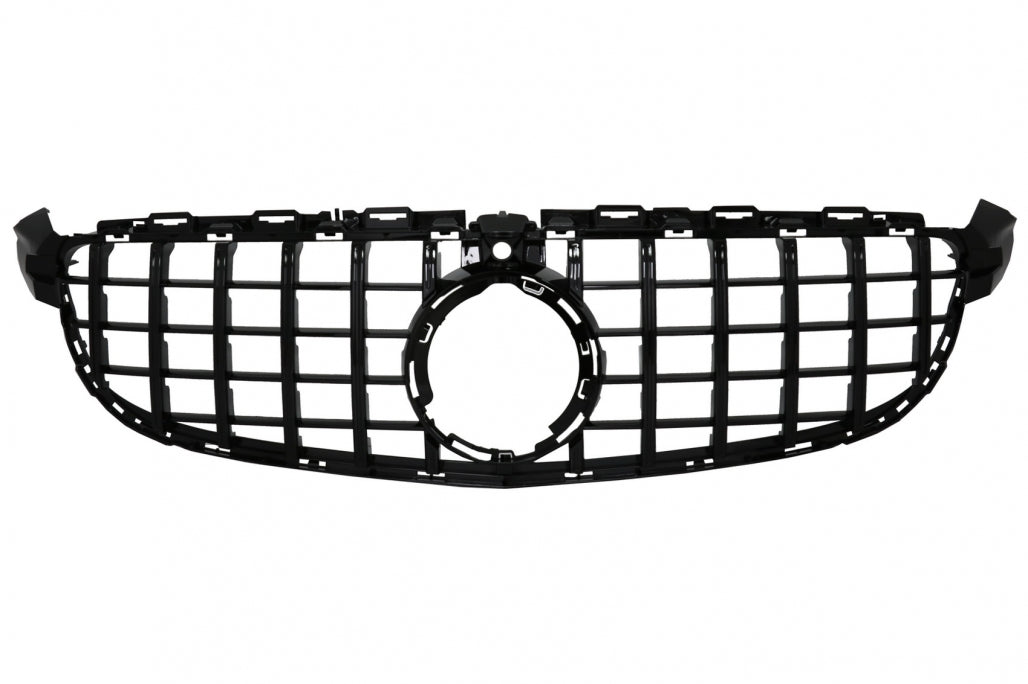 Front Grille GT-R Panamericana All Black for Mercedes C63 W205 S205 C205 A205 Facelift (2018–2020) with 360 Camera