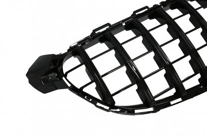 Front Grille GT-R Panamericana All Black for Mercedes C63 W205 S205 C205 A205 Facelift (2018–2020) with 360 Camera