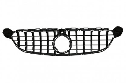 Front Grille GT-R Panamericana All Black for Mercedes C63 W205 S205 C205 A205 Facelift (2018–2020) with 360 Camera