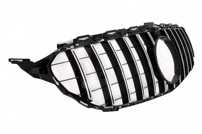 Front Grille GT-R Panamericana Black Chrome for Mercedes C-Class W205 S205 C205 A205 (2014–2018) With 360 Camera
