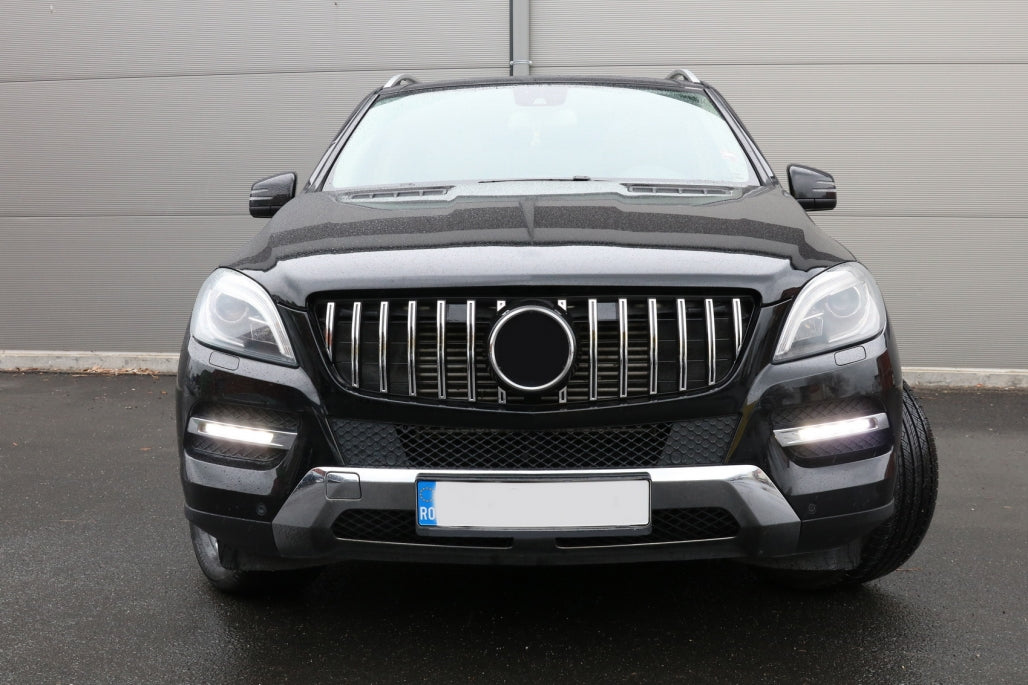 Front Grille GT-R Panamericana Black Chrome for Mercedes ML-Class W166 (2012–2014)