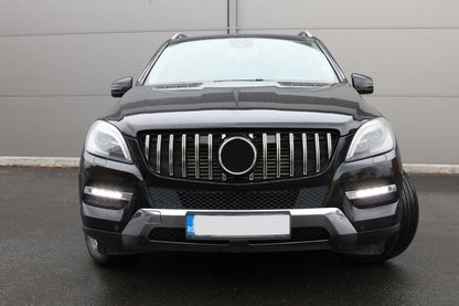 Front Grille GT-R Panamericana Black Chrome for Mercedes ML-Class W166 (2012–2014)