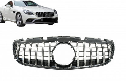 Front Grille GT-R Panamericana Black Chrome for Mercedes SLC-Class R172 Facelift (2016–2019)
