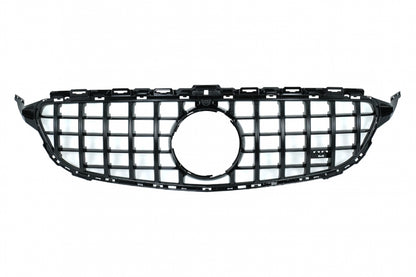 Front Grille GT-R Panamericana Black for Mercedes C-Class W205 S205 C205 A205 (2014–2018)