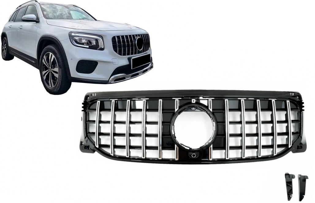 Front Grille GT-R Panamericana Chrome Design for Mercedes GLB-Class X247 (2019–2023)