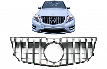 Front Grille GT-R Panamericana Chrome Design for Mercedes GLK X204 Facelift (2013–2015)