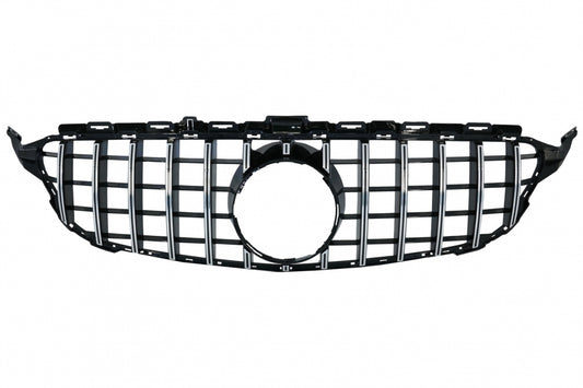 Front Grille GT-R Panamericana Chrome for Mercedes C-Class W205 S205 C205 A205 (2014–2018) Without Camera