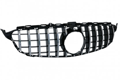 Front Grille GT-R Panamericana Chrome for Mercedes C-Class W205 S205 C205 A205 (2014–2018) Without Camera