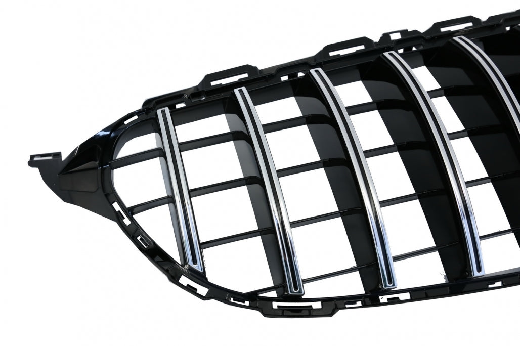 Front Grille GT-R Panamericana Chrome for Mercedes C-Class W205 S205 C205 A205 (2014–2018) Without Camera