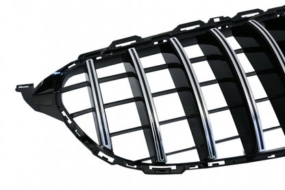 Front Grille GT-R Panamericana Chrome for Mercedes C-Class W205 S205 C205 A205 (2014–2018) Without Camera