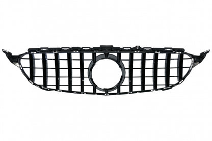 Front Grille GT-R Panamericana Chrome for Mercedes C-Class W205 S205 C205 A205 (2014–2018) Without Camera