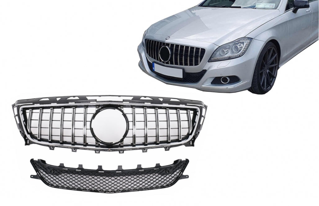 Front Grille GT-R Panamericana Chrome for Mercedes CLS W218 X218 (2011–2014)