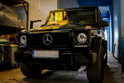 Front Grille GT-R Panamericana Design All Black for Mercedes G-Class W463 (1990–2014)