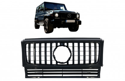 Front Grille GT-R Panamericana Design All Black for Mercedes G-Class W463 (1990–2014)