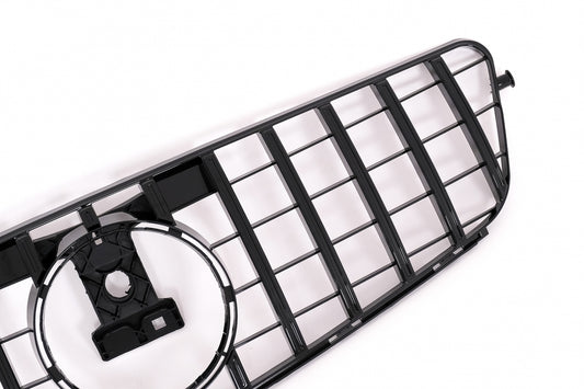 Front Grille GT-R Panamericana Design Piano Black for Mercedes C-Class W204 S204 (2007–2014)
