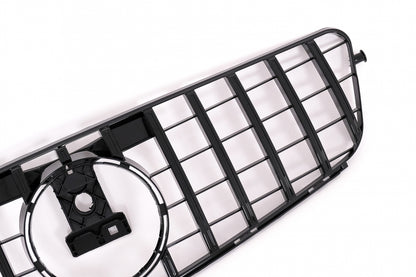 Front Grille GT-R Panamericana Design Piano Black for Mercedes C-Class W204 S204 (2007–2014)