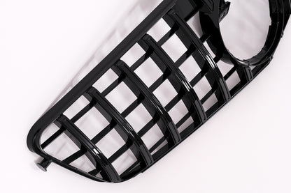 Front Grille GT-R Panamericana Design Piano Black for Mercedes C-Class W204 S204 (2007–2014)