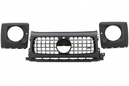 Front Grille GT-R Panamericana Design with Headlights Covers for Mercedes G-Class W464 W463A G63 AMG (06.2018–Up)