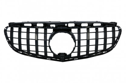 Front Grille GT-R Panamericana Full Piano Black for Mercedes E-Class W212 S212 Facelift (2013–2016)