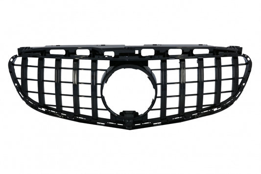 Front Grille GT-R Panamericana Full Piano Black for Mercedes E-Class W212 S212 Facelift (2013–2016)