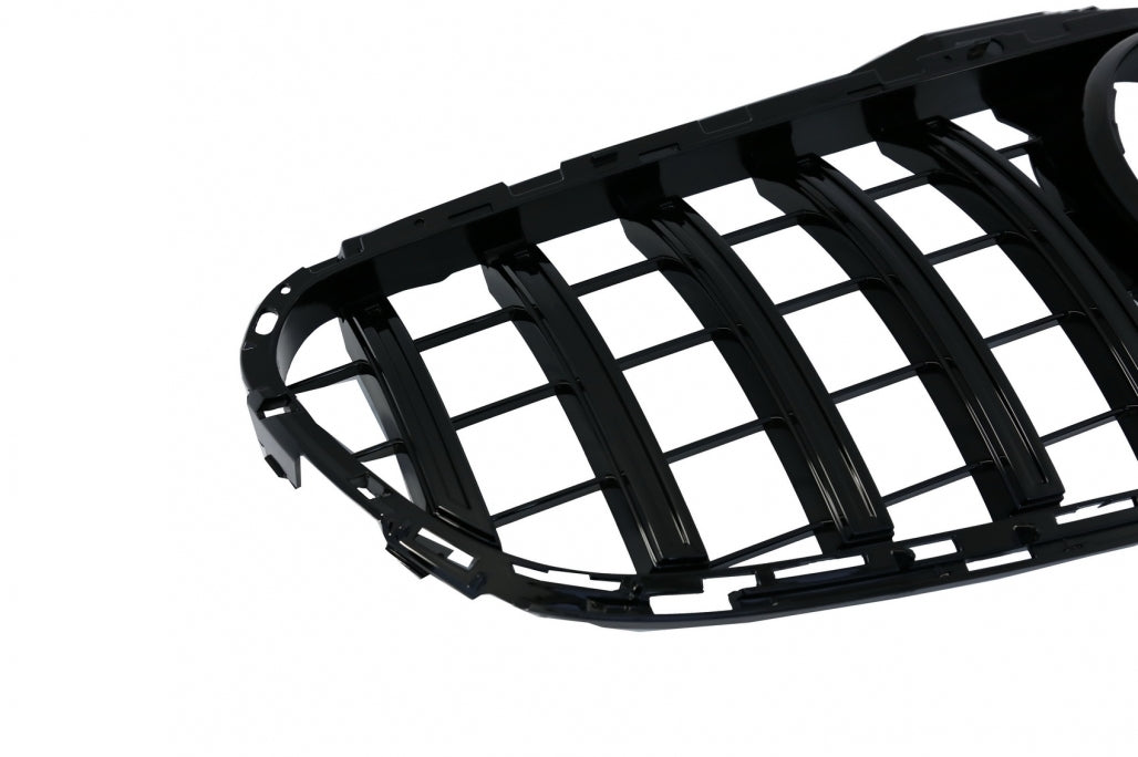 Front Grille GT-R Panamericana Full Piano Black for Mercedes E-Class W212 S212 Facelift (2013–2016)