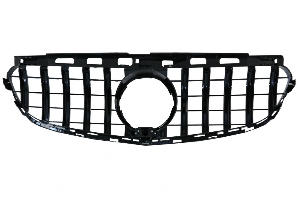 Front Grille GT-R Panamericana Full Piano Black for Mercedes E-Class W212 S212 Facelift (2013–2016)