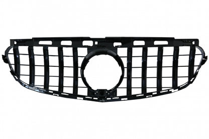 Front Grille GT-R Panamericana Full Piano Black for Mercedes E-Class W212 S212 Facelift (2013–2016)