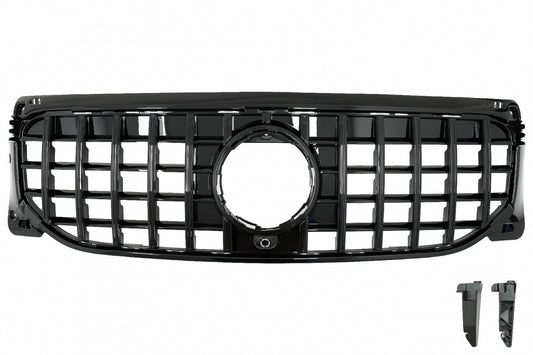 Front Grille GT-R Panamericana Piano Black Design for Mercedes GLB-Class X247 (2019–2023)