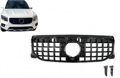 Front Grille GT-R Panamericana Piano Black Design for Mercedes GLB-Class X247 (2019–2023)