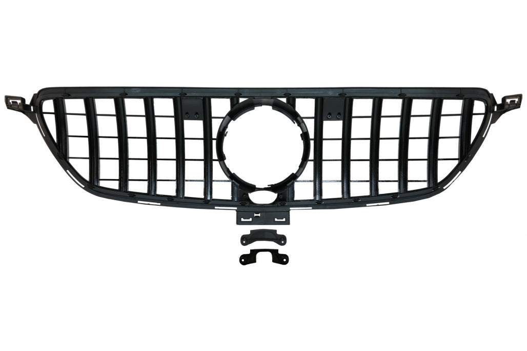 Front Grille GT-R Panamericana Piano Black Design for Mercedes GLE Coupe C292 W166 SUV (2015–2018)
